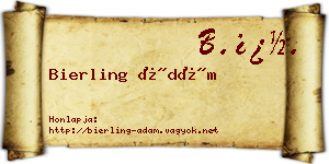 Bierling Ádám névjegykártya